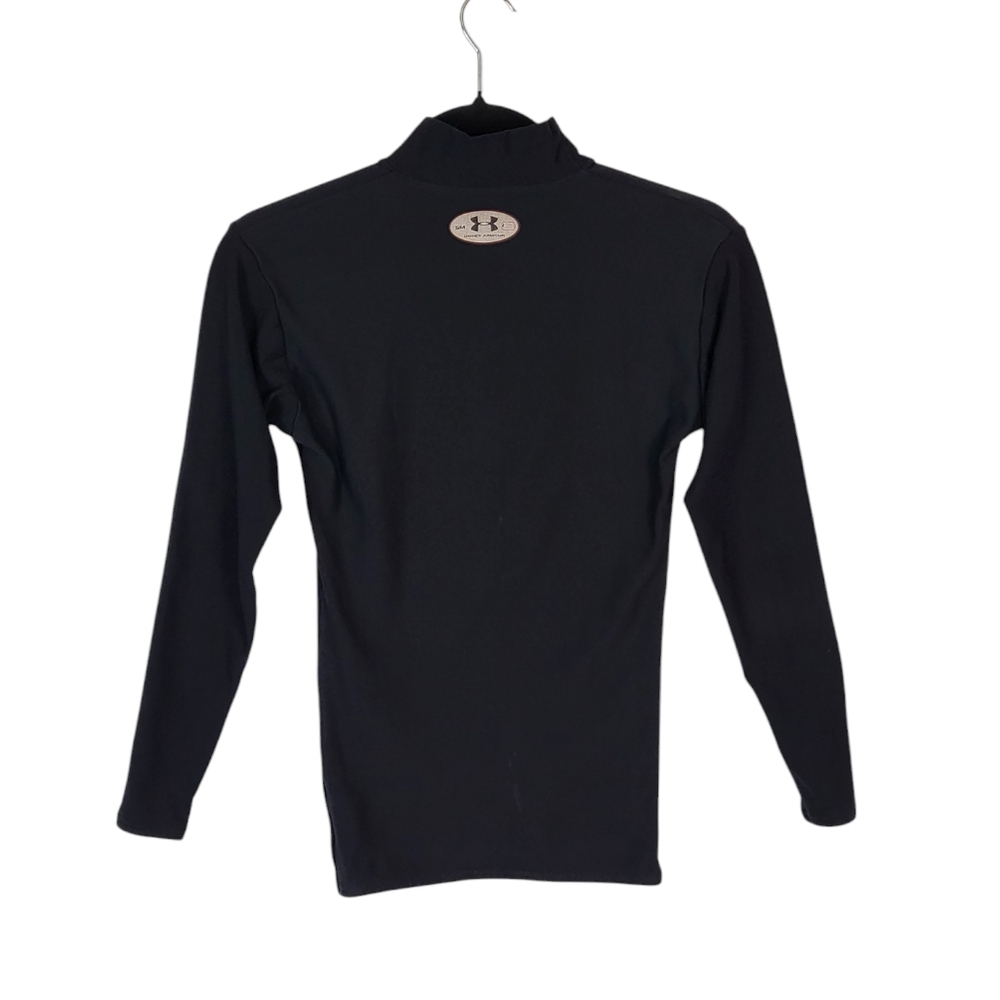 Under armour coldgear black long sleeve mock neck base layer top kids sz s/m - Picture 2 of 10